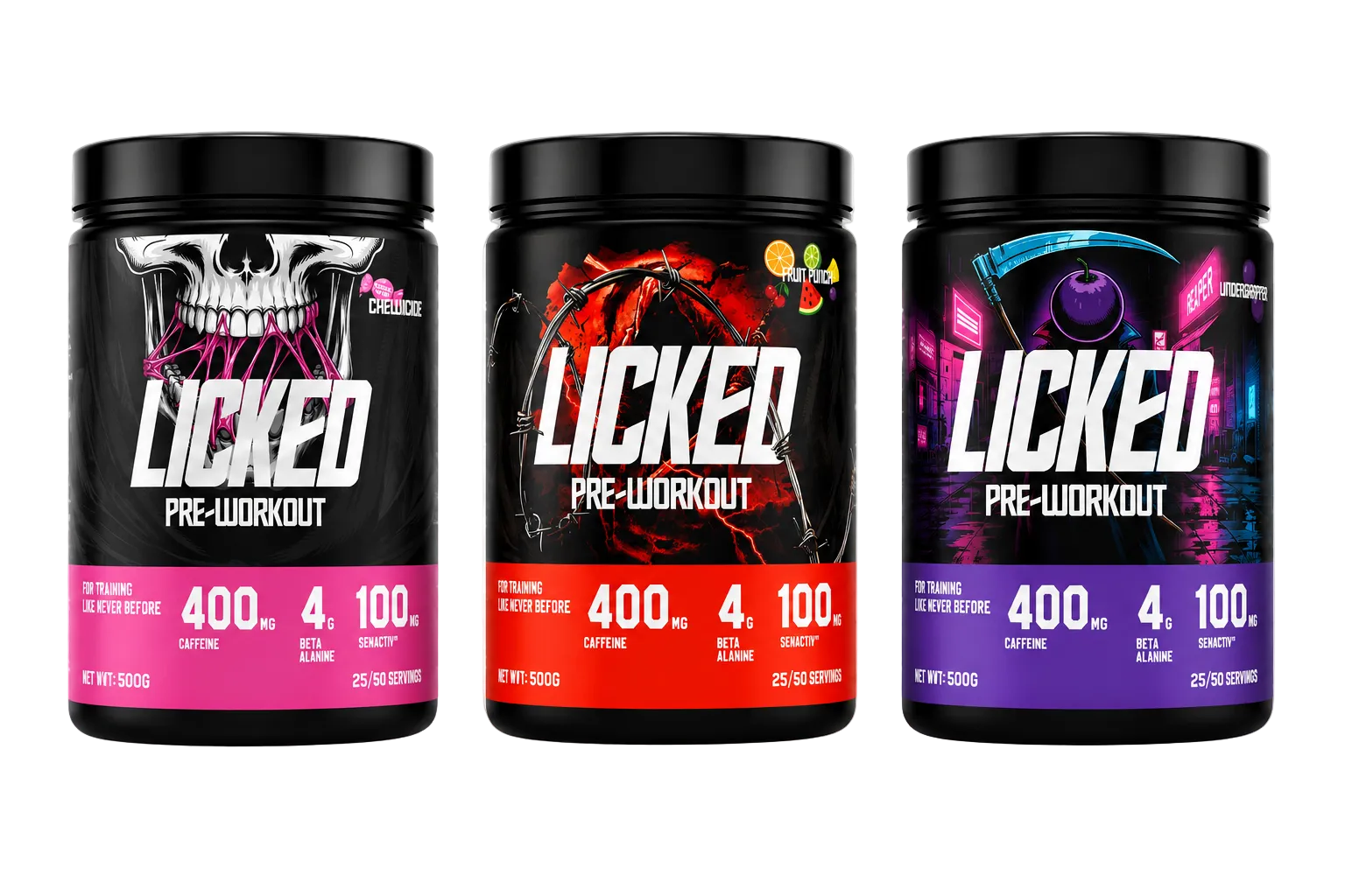 3x Pre Workout Flavour Pack
